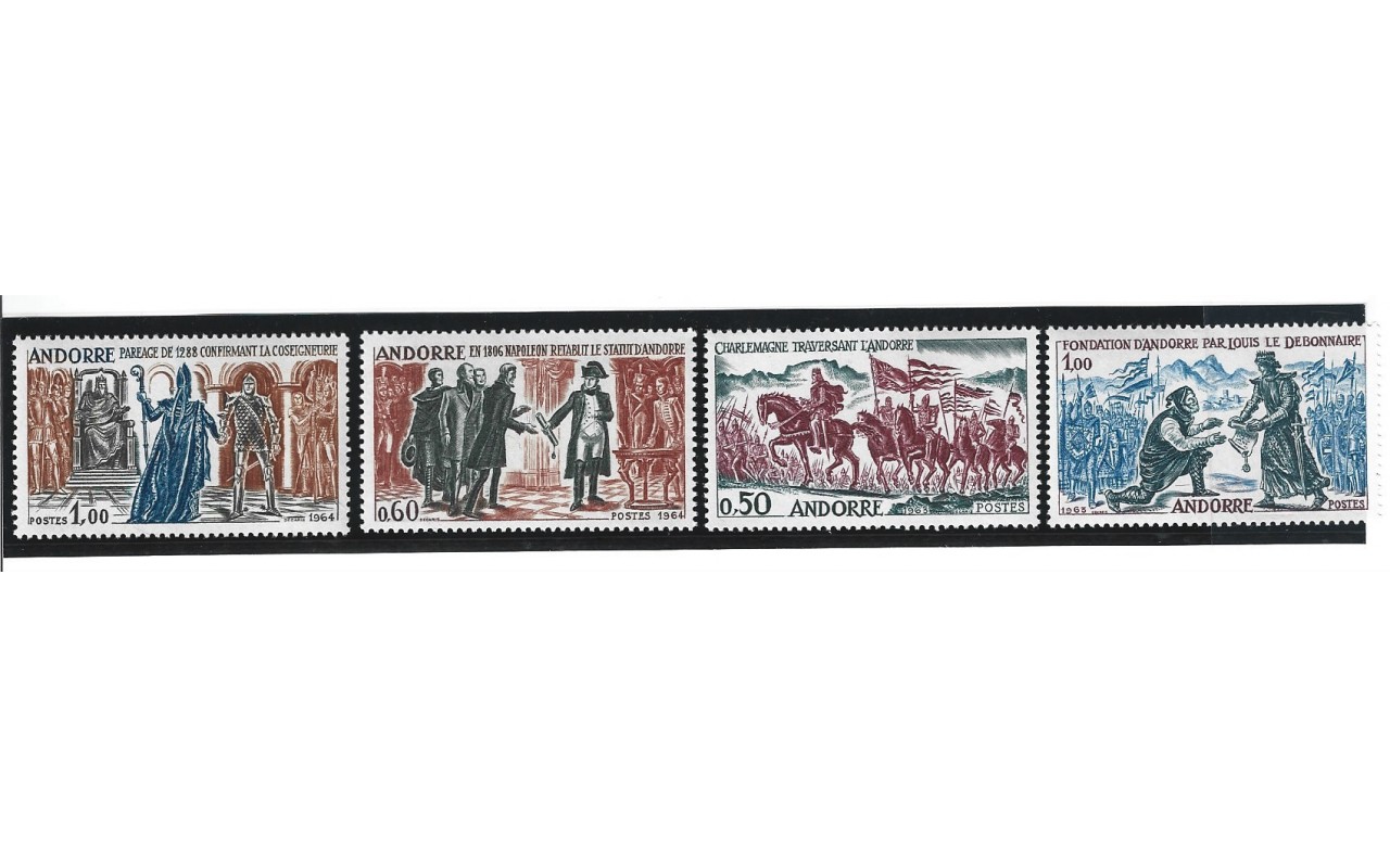 Lote temático. Tema personajes históricos. Sellos de Andorra correo francés Lotes temáticos - Sellos.