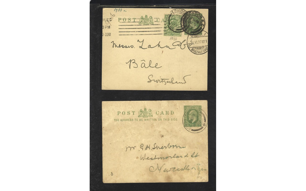 Tres tarjetas entero postales Gran Bretaña Gran Bretaña - 1900 a 1930.