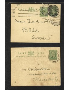 Tres tarjetas entero postales Gran Bretaña Gran Bretaña - 1900 a 1930.