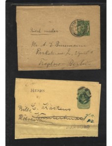 Dos fajas de impresos entero postales Gran Bretaña Gran Bretaña - 1900 a 1930.