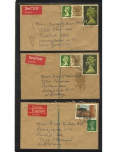Seis cartas correo aéreo Gran Bretaña Gran Bretaña - Desde 1950.