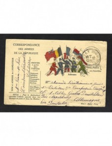 Tarjeta militar Francia I Guerra Mundial Bando Aliado - I Guerra Mundial.
