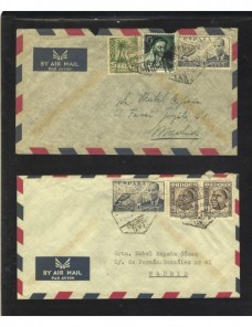 Dos cartas correo aéreo Tánger español Colonias y posesiones - Desde 1950.