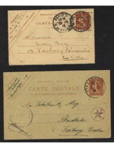 Dos tarjetas entero postales Francia Francia - 1900 a 1930.