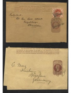 Tres fajas de impresos entero postales Gran Bretaña Gran Bretaña - Siglo XIX.