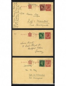 Tres tarjetas entero postales Gran Bretaña  Gran Bretaña - 1931 a 1950.