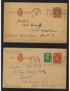 Dos tarjetas entero postales Gran Bretaña Gran Bretaña - Desde 1950.