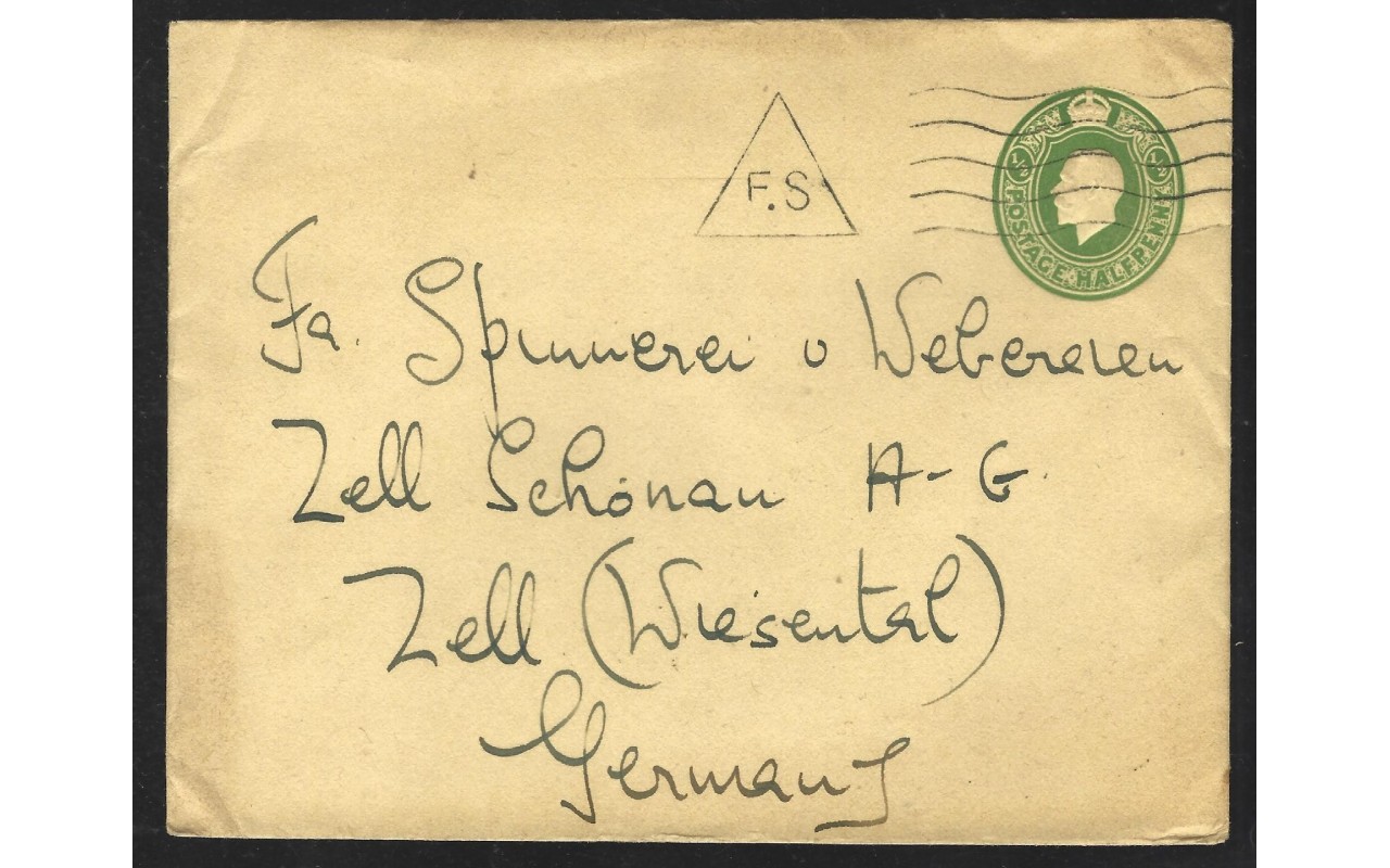 Sobre entero postal Gran Bretaña  Gran Bretaña - 1900 a 1930.