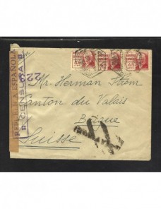 Carta II República censura militar correo aéreo Zona Republicana - Guerra Civil Española.