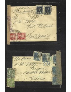 Dos cartas España II República censura militar correo aéreo Zona Republicana - Guerra Civil Española.