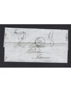 Carta prefilatélica Gran Bretaña a Francia Gran Bretaña - Siglo XIX.