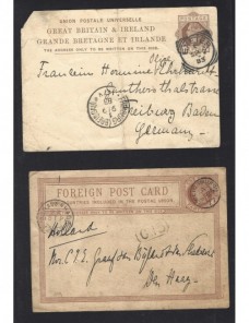 Cuatro tarjetas entero postales Gran Bretaña Gran Bretaña - Siglo XIX.