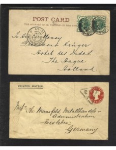 Sobre entero postal y tarjeta postal Gran Bretaña Gran Bretaña - Siglo XIX.