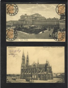 Dos tarjetas postales ilustradas Polonia Colonias y posesiones - 1900 a 1930.