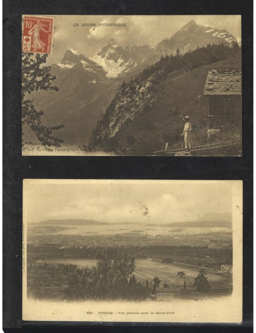 Dos tarjetas postales ilustradas Francia nuevas Francia - 1900 a 1930.