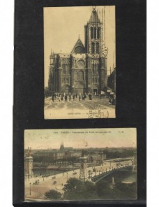 Dos tarjetas postales ilustradas Francia Francia - 1900 a 1930.