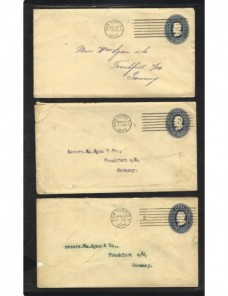 Tres sobres entero postales Estados Unidos EEUU - Siglo XIX.