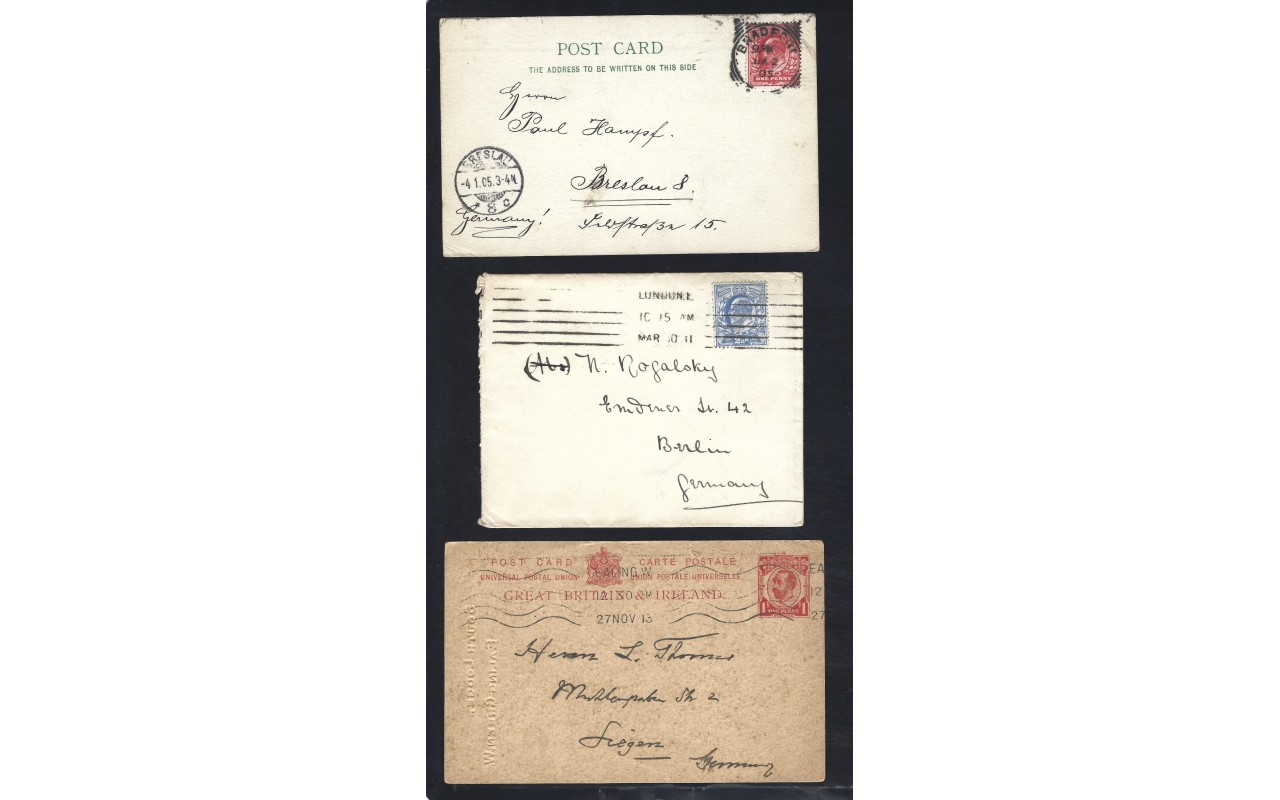 Tres tarjetas postales Gran Bretaña Gran Bretaña - 1900 a 1930.