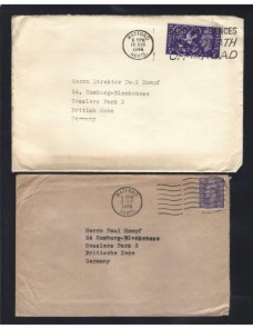 Tres cartas Gran Bretaña matasellos rodillo Gran Bretaña - 1931 a 1950.
