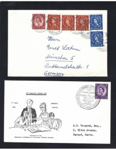 Dos cartas Gran Bretaña Gran Bretaña - Desde 1950.