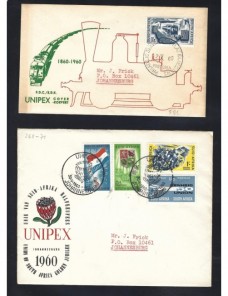 Cuatro cartas filetálicas Rep. Sudafricana Otros Mundial - Desde 1950.