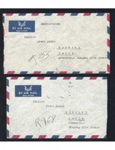 Dos cartas correo aéreo y certificado Afganistán Otros Mundial - Desde 1950.