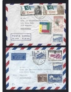 Cinco cartas correo aéreo Pakistán Otros Mundial - Desde 1950.
