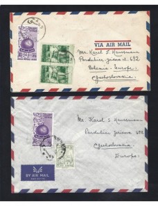 Dos cartas correo aéreo Siria Otros Mundial - Desde 1950.