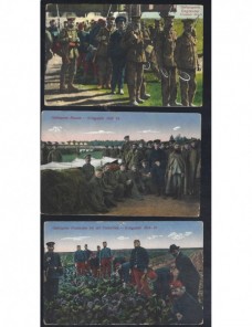 Tres tarjetas postales ilustradas Alemania prisioneros I Guerra Mundial Prisioneros de guerra - I Guerra Mundial.