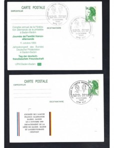 Tres tarjetas entero postales Francia matasellos especiales Francia - Desde 1950.