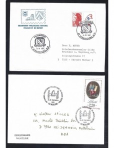 Tres sobres Francia matasellos especiales Francia - Desde 1950.