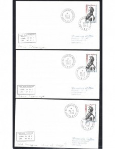 Tres cartas territorio de Francia en la Antártida Colonias y posesiones - Desde 1950.
