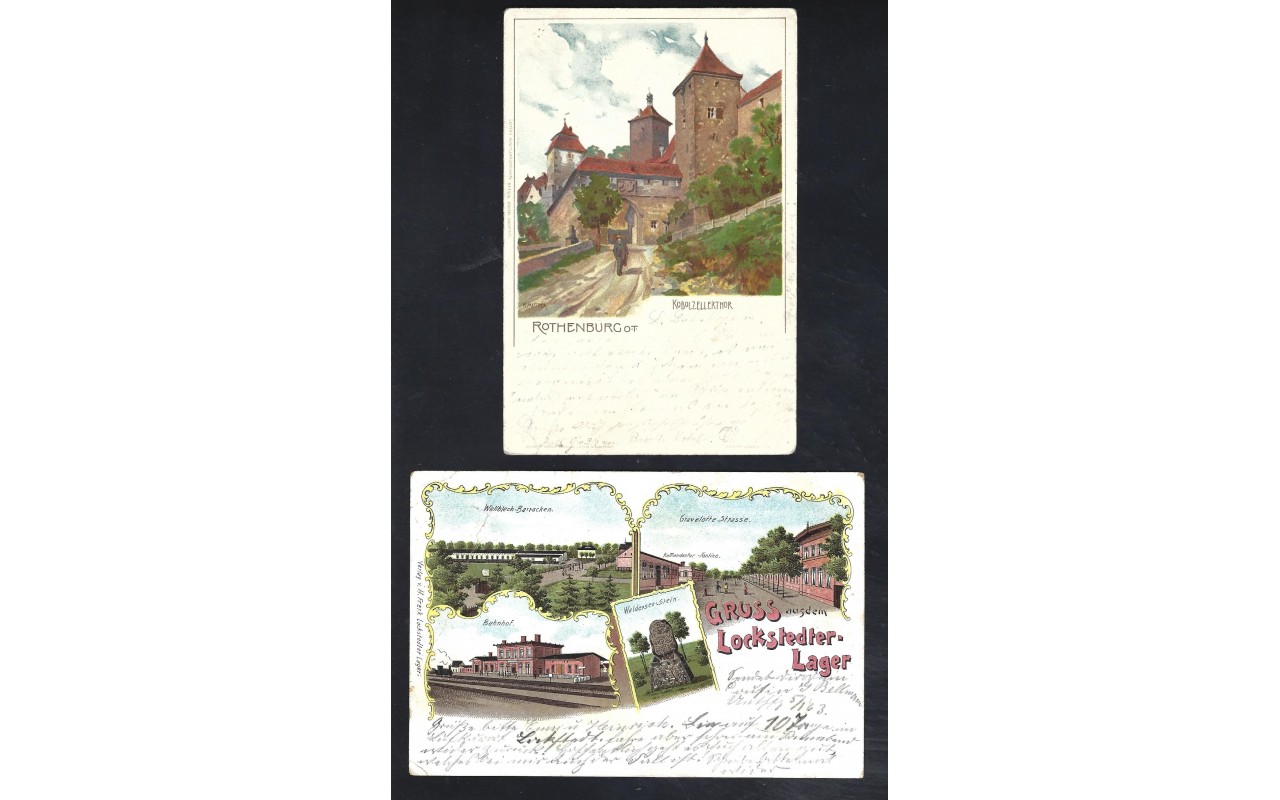 Dos tarjetas postales ilustradas Alemania Alemania - Siglo XIX.