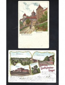 Dos tarjetas postales ilustradas Alemania Alemania - Siglo XIX.