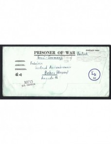 Carta prisioneros de guerra Estados Unidos II G.M. censura doble Prisioneros de guerra - II Guerra Mundial.