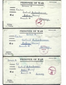 Tres cartas prosioneros de guerra Estados Unidos II G.M. censura doble Prisioneros de guerra - II Guerra Mundial.