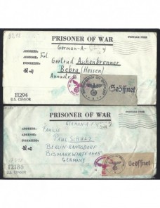 Dos cartas prisioneros de guerra Estados Unidos II G.M. censura doble Prisioneros de guerra - II Guerra Mundial.