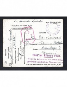 Tarjeta prisioneros II Guerra Mundial Gran Bretaña censura y aviso postal Prisioneros de guerra - II Guerra Mundial.