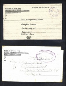 Cuatro cartas prisioneros II Guerra Mundial Gran Bretaña censura Prisioneros de guerra - II Guerra Mundial.