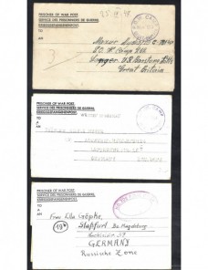 Tres cartas prisioneros II Guerra Mundial Gran Bretaña censura Prisioneros de guerra - II Guerra Mundial.