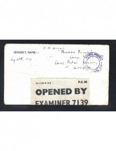 Carta prisionero II Guerra Mundial Gran Bretaña censura triple Prisioneros de guerra - II Guerra Mundial.