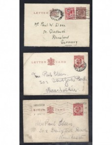Tres tarjetas carta entero postales Gran Bretaña Jorge V Gran Bretaña - 1900 a 1930.