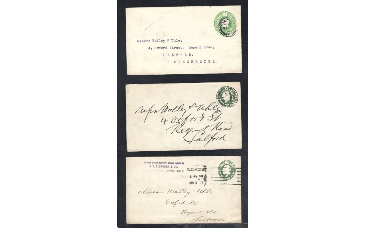 Tres sobres entero postales Gran Bretaña Jorge V Gran Bretaña - 1900 a 1930.