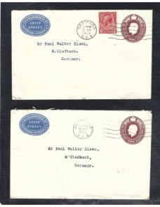 Tres sobres entero postales comerciales Gran Bretaña Jorge V Gran Bretaña - 1931 a 1950.
