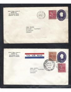 Dos sobres entero postales Estados Unidos  EEUU - Desde 1950.