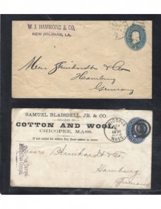 Tres sobres entero postales Estados Unidos  EEUU - Siglo XIX.