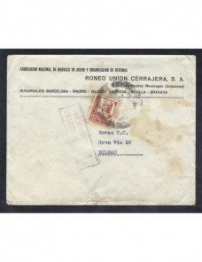 Dos cartas comerciales España censura militar Guerra Civil Zona Nacional - Guerra Civil Española.