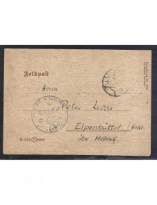 Tarjeta correo de campaña Alemania II Guerra Mundial con calendario Potencias del eje - II Guerra Mundial.