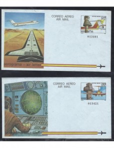 Lote temático. Tema aviación. Dos aerogramas España Entero Postales.