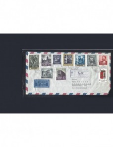 Tres cartas correo aéreo y certificado España España - Desde 1950.